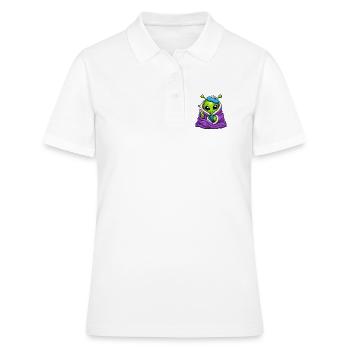 Alien câlin Froid Douillet - Polo Femme - blanc - Devant - Ailine (174cm)