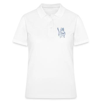 Silhouette minimaliste du joueur de baseball Tiger - Polo Femme - blanc - Devant - Ailine (174cm)