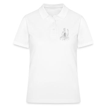 James K. Polk beim BBQ Grillen - Frauen Polo Shirt - Weiß - Vorne - Ailine (174cm)