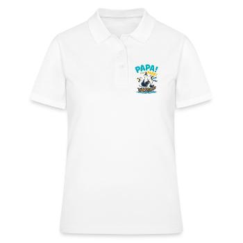 Papa Mouettes Humour Fête Des Pères - Polo Femme - blanc - Devant - Ailine (174cm)