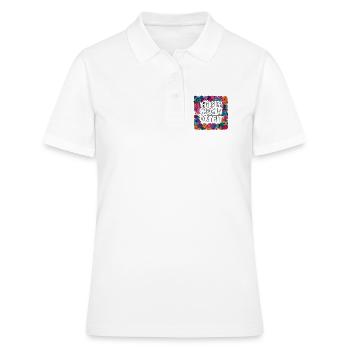 Ma tenue au crochet : Monde de laine colorée - Polo Femme - blanc - Devant - Ailine (174cm)