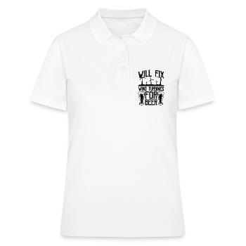 Will Fix Wind Renewable Energy Turbine Technician - Frauen Polo Shirt - Weiß - Vorne - Ailine (174cm)