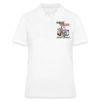 Maske Tragen! Kontakt Halbieren! Coronavirus 2020 - Frauen Polo Shirt - Weiß - Vorne - Ailine (174cm)