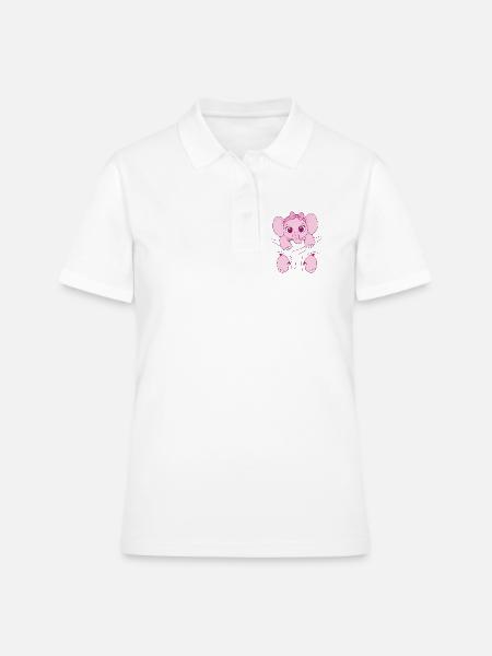 Babyelefant tragen Elefantenbaby rosa Baby Elefant - Frauen Polo Shirt - Weiß