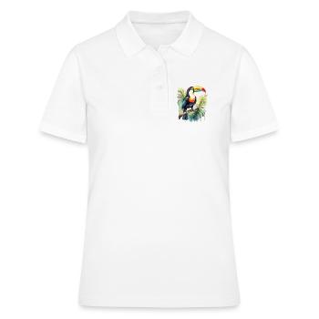 Tukan Aquarell - Frauen Polo Shirt - Weiß - Vorne - Ailine (174cm)