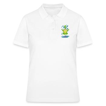 Yoga travail tortue méditation sport - Polo Femme - blanc - Devant - Ailine (174cm)