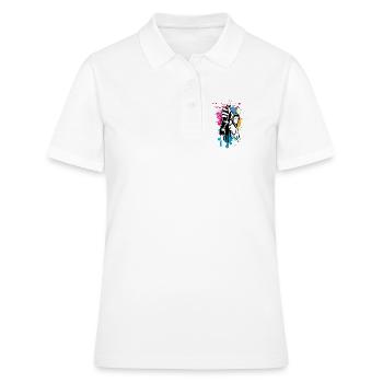 pulvérisateur de motifs de street art cool dans le style graffiti - Polo Femme - blanc - Devant - Ailine (174cm)