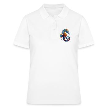Hippocampe - Polo Femme - blanc - Devant - Ailine (174cm)