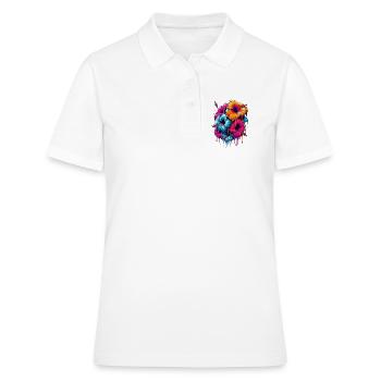 Hibiscus Flowers - Women's Polo Shirt - white - Front - Ailine (174cm)