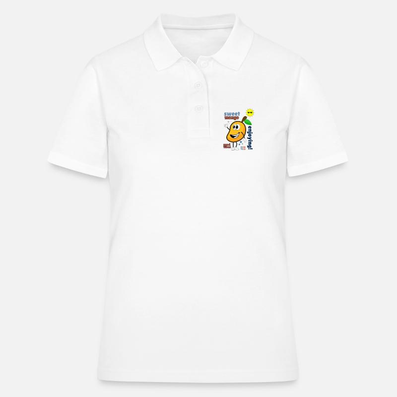 Mango yellow fruit handle design mangos mangoes - Women's Polo Shirt - white