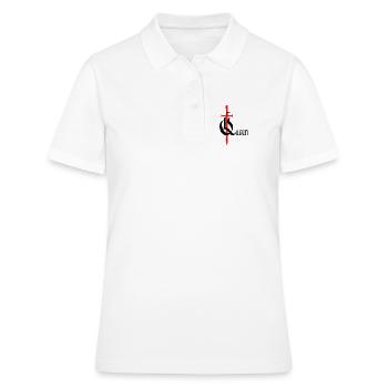 Gothique Queen Design avec épée avec texte noir - Polo Femme - blanc - Devant - Ailine (174cm)