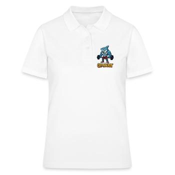 Muscles de requin, bodybuilder comique - Polo Femme - blanc - Devant - Ailine (174cm)