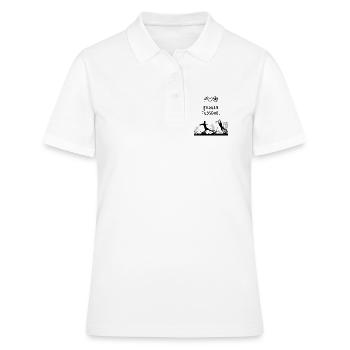 Fußballsilhouette vor dem Tor - Frauen Polo Shirt - Weiß - Vorne - Ailine (174cm)