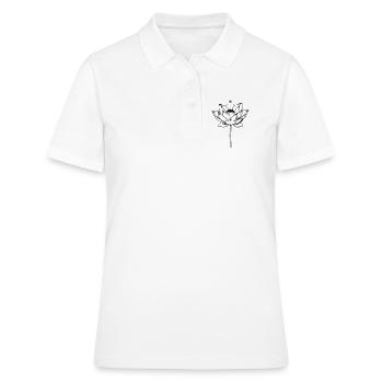 Fleur de lotus Fleur de lotus Fleur noire - Polo Femme - blanc - Devant - Ailine (174cm)