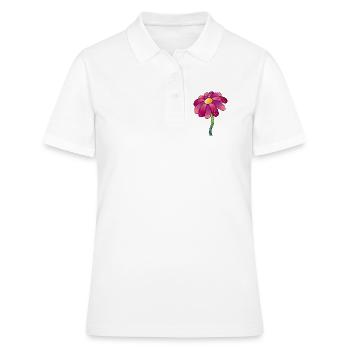 Marguerite rose scintillante - Polo Femme - blanc - Devant - Ailine (174cm)