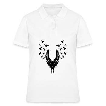 Oiseau abstrait - Polo Femme - blanc - Devant - Ailine (174cm)