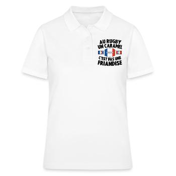 Au Rugby Un Caramel C'est Pas Une Friandise - Polo Femme - blanc - Devant - Ailine (174cm)