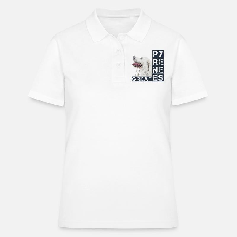 Great Pyrenees Pyrenees Pyrenees Chien chien race - Polo Femme - blanc