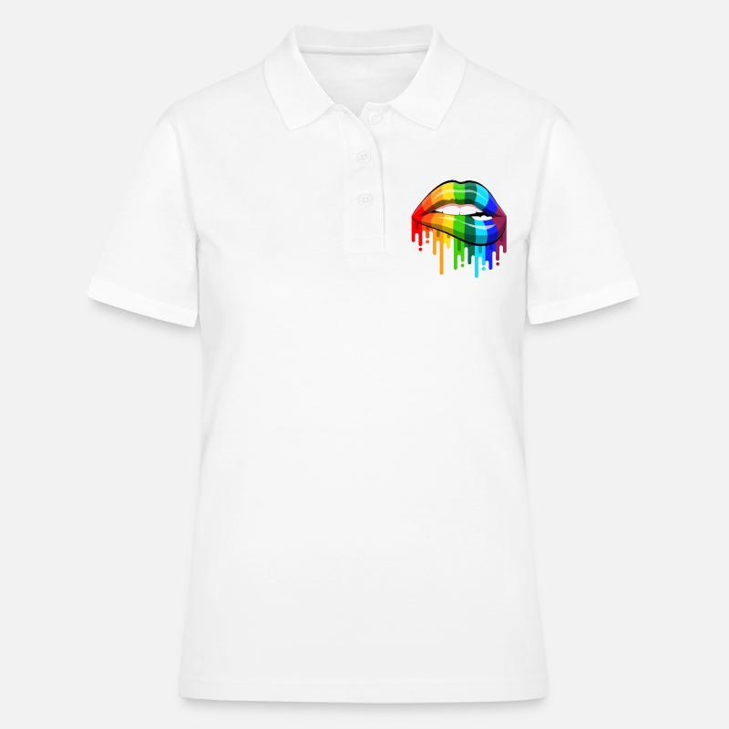 Rainbow lips - Women's Polo Shirt - white