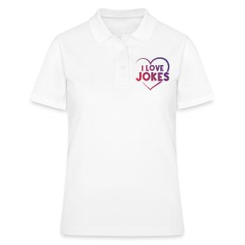 Ich liebe Witze Herz - Frauen Polo Shirt - Weiß - Vorne - Ailine (174cm)