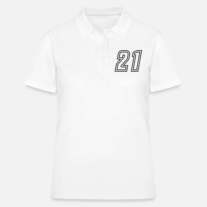 21 Numéro de numéro - Polo Femme - blanc