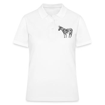 Tatouage tribal d’âne - Polo Femme - blanc - Devant - Ailine (174cm)