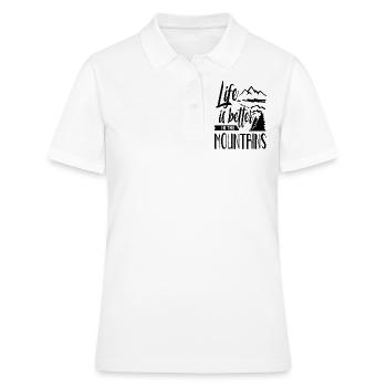 Das Leben Ist Besser In Den Bergen Berge Berg - Frauen Polo Shirt - Weiß - Vorne - Ailine (174cm)