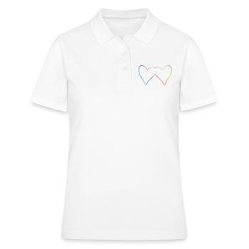 herzen bunt - Frauen Polo Shirt - Weiß - Vorne - Ailine (174cm)