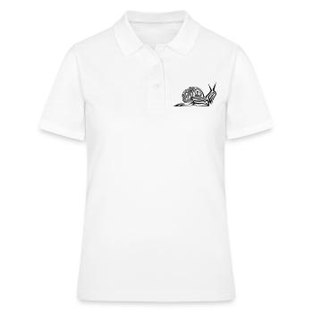 Tatouage tribal d’escargot - Polo Femme - blanc - Devant - Ailine (174cm)