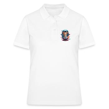 Chiot de l’espace en combinaison spatiale - Polo Femme - blanc - Devant - Ailine (174cm)