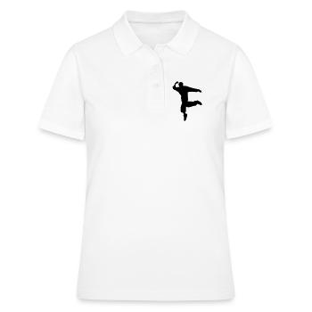 Silhouette B-Boy – Mouvement de breakdance - Polo Femme - blanc - Devant - Ailine (174cm)