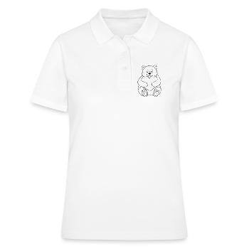 Teddybär mit Herz – kuschelige Liebe - Frauen Polo Shirt - Weiß - Vorne - Ailine (174cm)