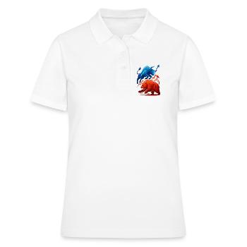 Bull contre Bear Boursiers Actions de Wall Street Fight - Polo Femme - blanc - Devant - Ailine (174cm)