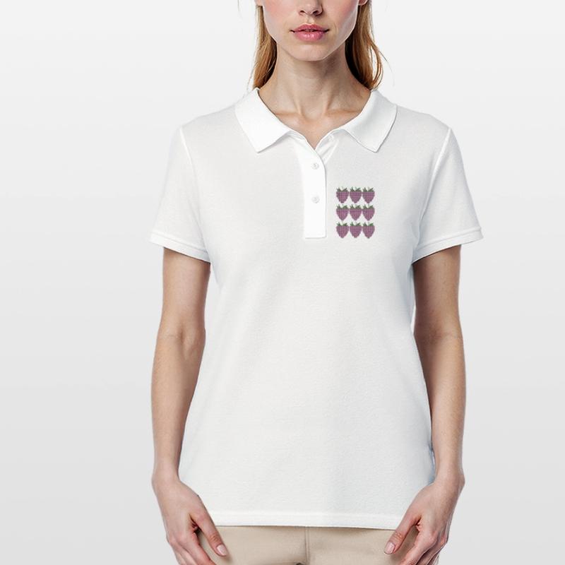 raspberry pattern textile Women's Polo Shirt