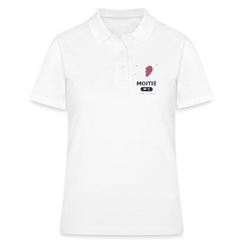 Moitié Nº2 Cœur Esquissé Rigolo - Polo Femme - blanc - Devant - Ailine (174cm)
