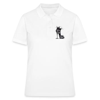 Confidence is my favorite Heel - High Heel - Frauen Polo Shirt - Weiß - Vorne - Ailine (174cm)
