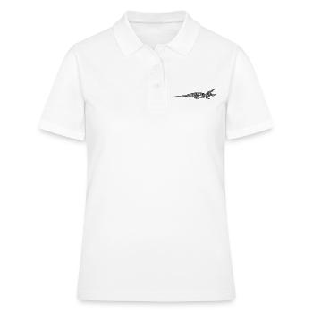 Tatouage tribal d’alligator - Polo Femme - blanc - Devant - Ailine (174cm)