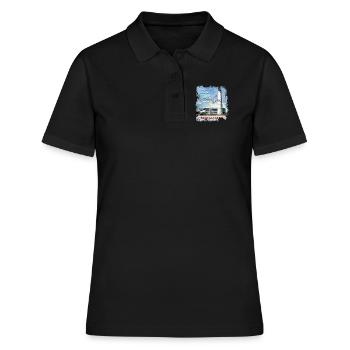 MARJANIEMI LIGHTHOUSE HAILUOTO KLEIDUNG - GESCHENKIDEEN - Frauen Polo Shirt - Schwarz - Vorne - Ailine (174cm)
