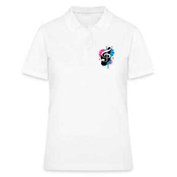 une clé de sol comme un graffiti - Polo Femme - blanc - Devant - Ailine (174cm)