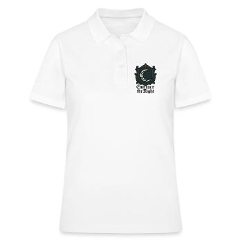 Embrasser la nuit – Lune épineuse - Polo Femme - blanc - Devant - Ailine (174cm)