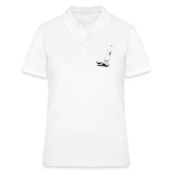 Régate de voilier dériveur laser ILCA Sports de voile - Polo Femme - blanc - Devant - Ailine (174cm)