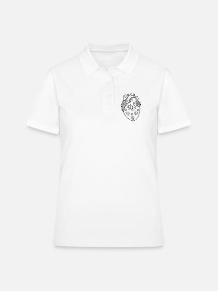 Forme de mon cœur - Noir - Polo Femme - blanc
