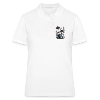 Champignons stellaires et gemme lumineuse - Polo Femme - blanc - Devant - Ailine (174cm)