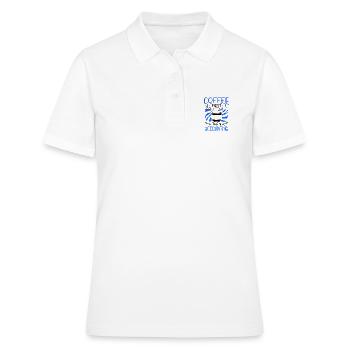 Café cadeau comptable D’abord, puis Cadeaux comptables - Polo Femme - blanc - Devant - Ailine (174cm)