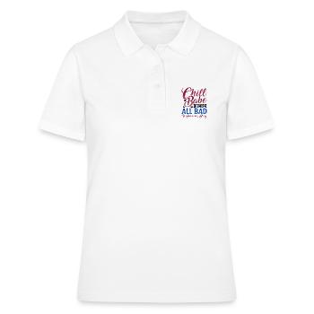 Sarcastique Chill Babe Nous sommes tous mauvais chez quelqu’un - Polo Femme - blanc - Devant - Ailine (174cm)