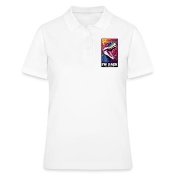 Je ne suis pas revenu pour être gentil, dinosaure - Polo Femme - blanc - Devant - Ailine (174cm)