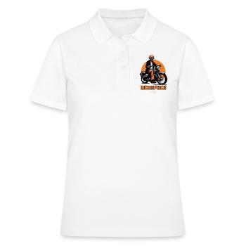 Roulez en toute tranquillité, motard - Polo Femme - blanc - Devant - Ailine (174cm)