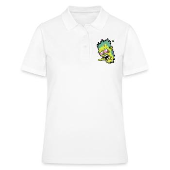 Cartoon Zombie sagt Nein - Frauen Polo Shirt - Weiß - Vorne - Ailine (174cm)