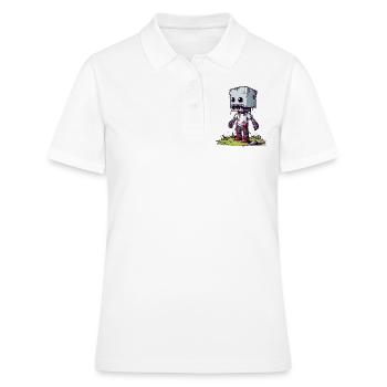 Pixel Zombie pixélisé - Polo Femme - blanc - Devant - Ailine (174cm)