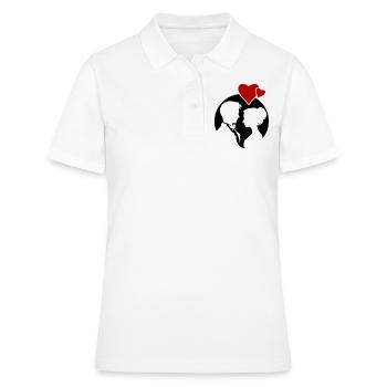 Silhouette de mariage de couple marié - Polo Femme - blanc - Devant - Ailine (174cm)